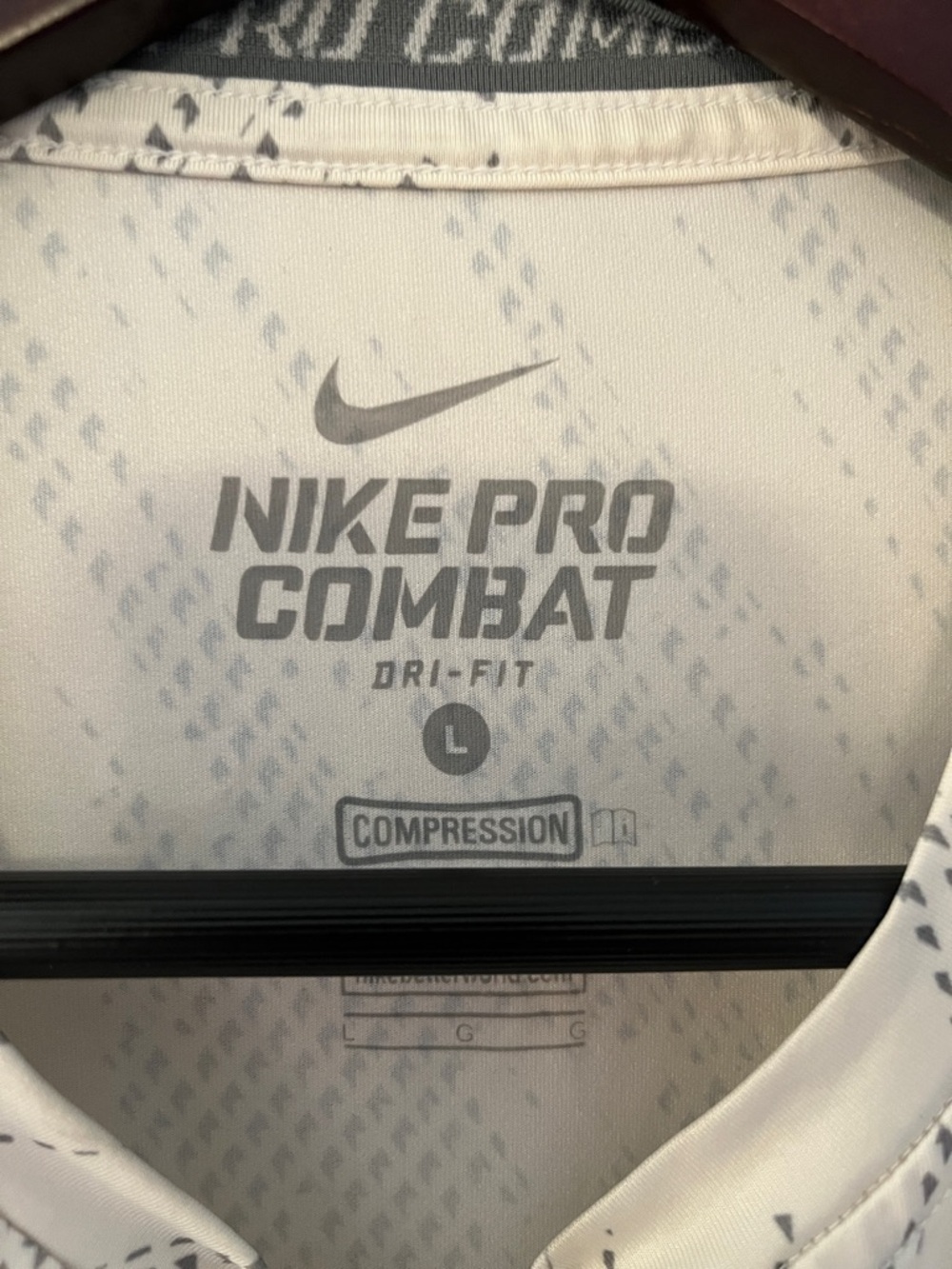 Nike Men’s Pro Combat Short Sleeve Compression Shirt - Light Gray/Black - Picture 3 of 5